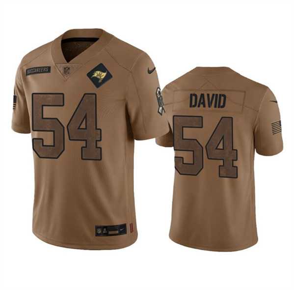 Men's Tampa Bay Buccaneers #54 Lavonte David 2023 Brown Salute To Service Limited Jersey Dyin